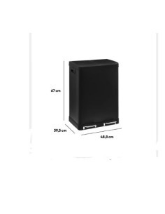 PATTUMIERA DOPPIA 186157B ARIANE 30+30LT INOX NERO