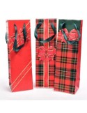 SACCHETTO NATALIZIO MERRY BOW 12,5X8,5X38CM ASSORTITI su TreG Ingrosso