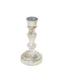 PORTACANDELA AVORIO ANTICO H.20CM VETRO