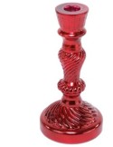 PORTACANDELA ROSSO H.20CM VETRO