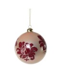 PALLA ORO DEC.FIORI ROSSI D.8CM VETRO