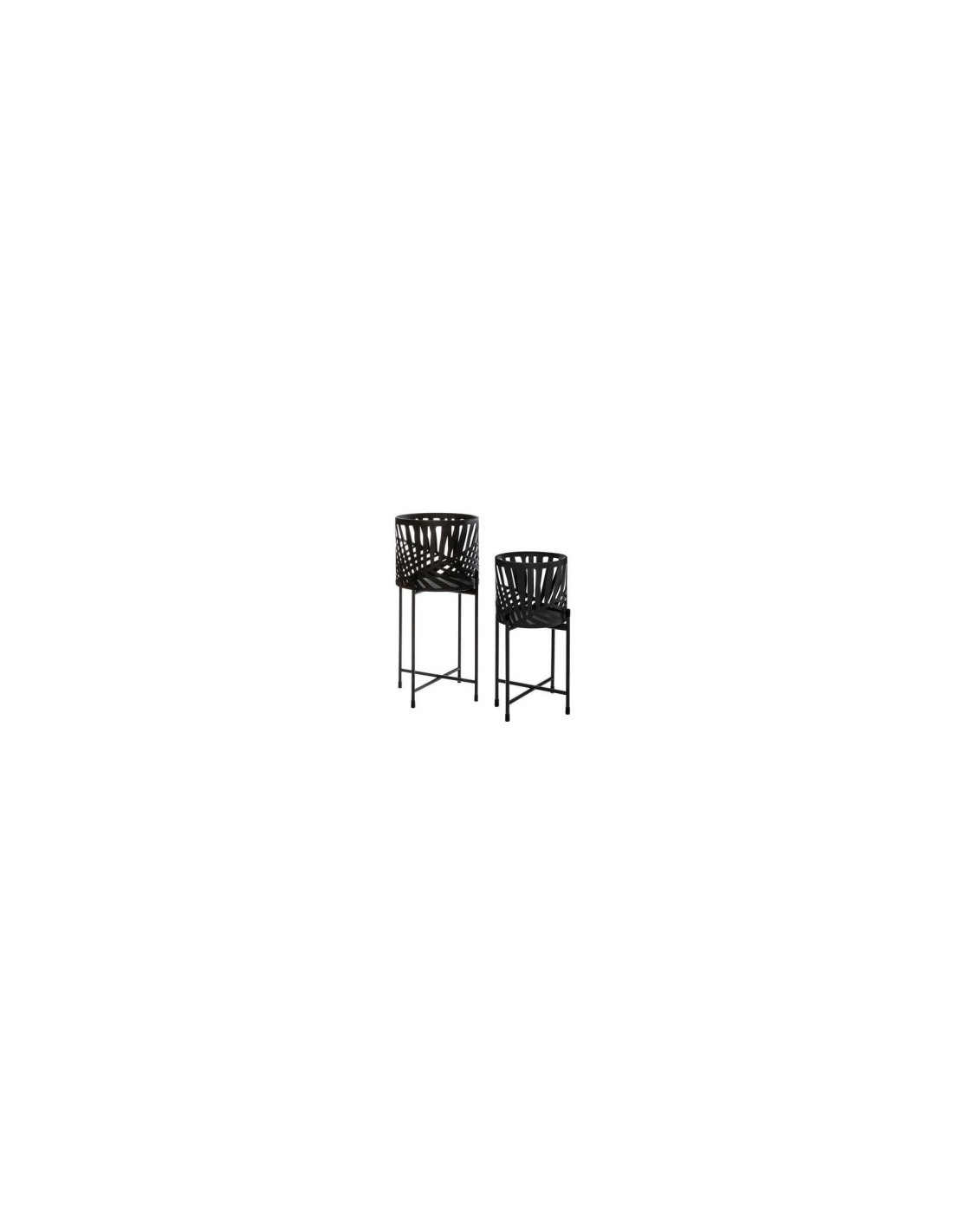 VASO 168555 1 MIS METALLO NERO 19X45,3CM CON SUPPORTO