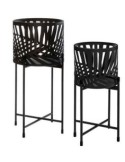 VASO 168555 2 MIS METALLO NERO 25X54,5CM CON SUPPORTO