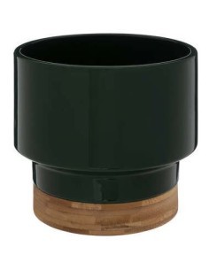 VASO 196719C CERAMICA/BAMBOO VERDE FORESTA 16X15CM