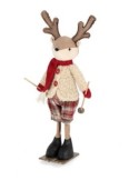 Renna di Natale Jonny con Sci, 16x12x38cm, La Magia di Natale per Decorazioni Festive, Elegante e Gioiosa, Ideale per la Casa