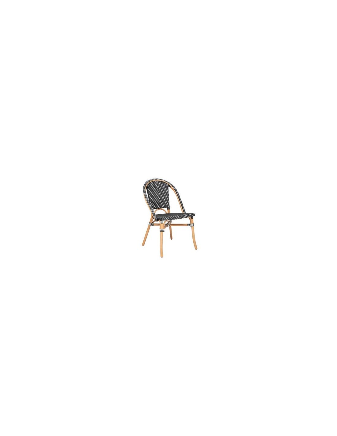 SEDIA 197310A BISTROT RATTAN NERO/BIANCO 56X48X84CM