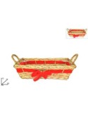CESTA ORO FIOCCO ROSSO 45X34CM (0360) su TreG Ingrosso