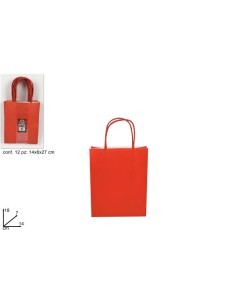 BUSTA REGALO CARTA ROSSA 18X7X14CM su TreG Ingrosso