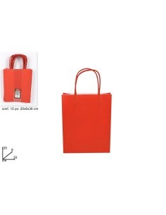 BUSTA REGALO CARTA ROSSA 25X8X20CM su TreG Ingrosso