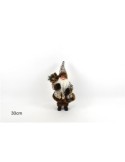 BABBO NATALE CON CAPPOTTO PELLICCIA 30CM LENTERNA E PACCHI su TreG ...