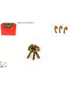 BASTONCINI SET 3PZ 9CM ROSSO GLITTER VERDE su TreG Ingrosso