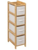 SCAFFALE 174903 BAMBOO 33X19X79CM CON 4 CESTINI PORTAOGGETTI