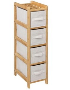 SCAFFALE 174903 BAMBOO 33X19X79CM CON 4 CESTINI PORTAOGGETTI