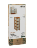 SCAFFALE 174903 BAMBOO 33X19X79CM CON 4 CESTINI PORTAOGGETTI