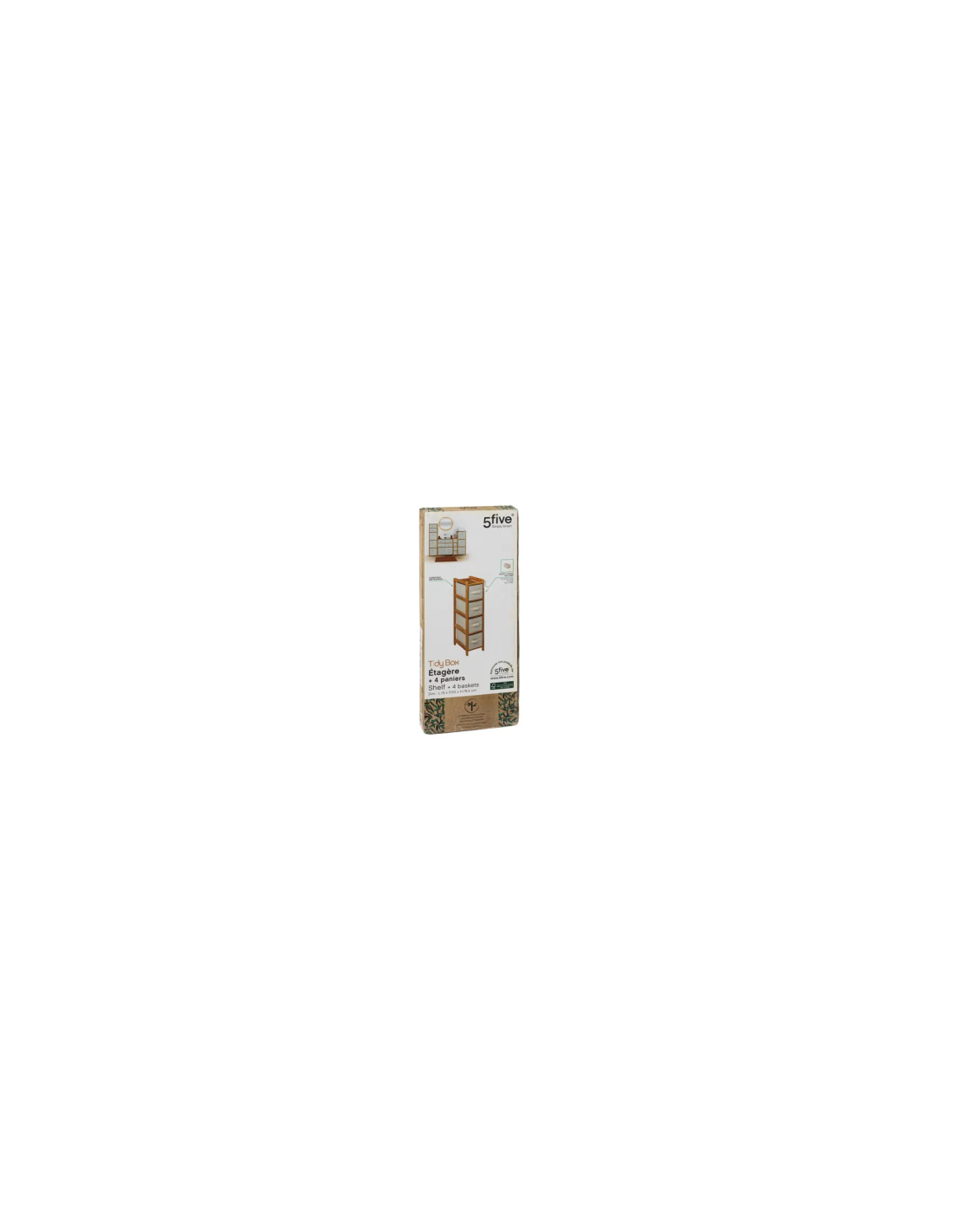 SCAFFALE 174903 BAMBOO 33X19X79CM CON 4 CESTINI PORTAOGGETTI