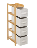 SCAFFALE 174903 BAMBOO 33X19X79CM CON 4 CESTINI PORTAOGGETTI
