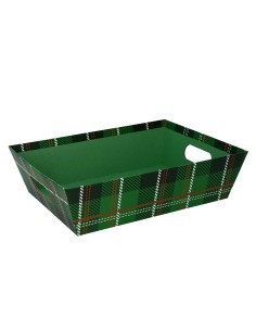 CESTA 938167 CARTONE VERDE SCOZZESE 29X23X8CM