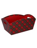 CESTA 938187 CARTONE ROSSO SCOZZESE 27X14X15CM