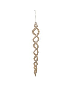 PENDENTE 634107 GHIACCIOLO VETRO 24CM GLITTER ORO