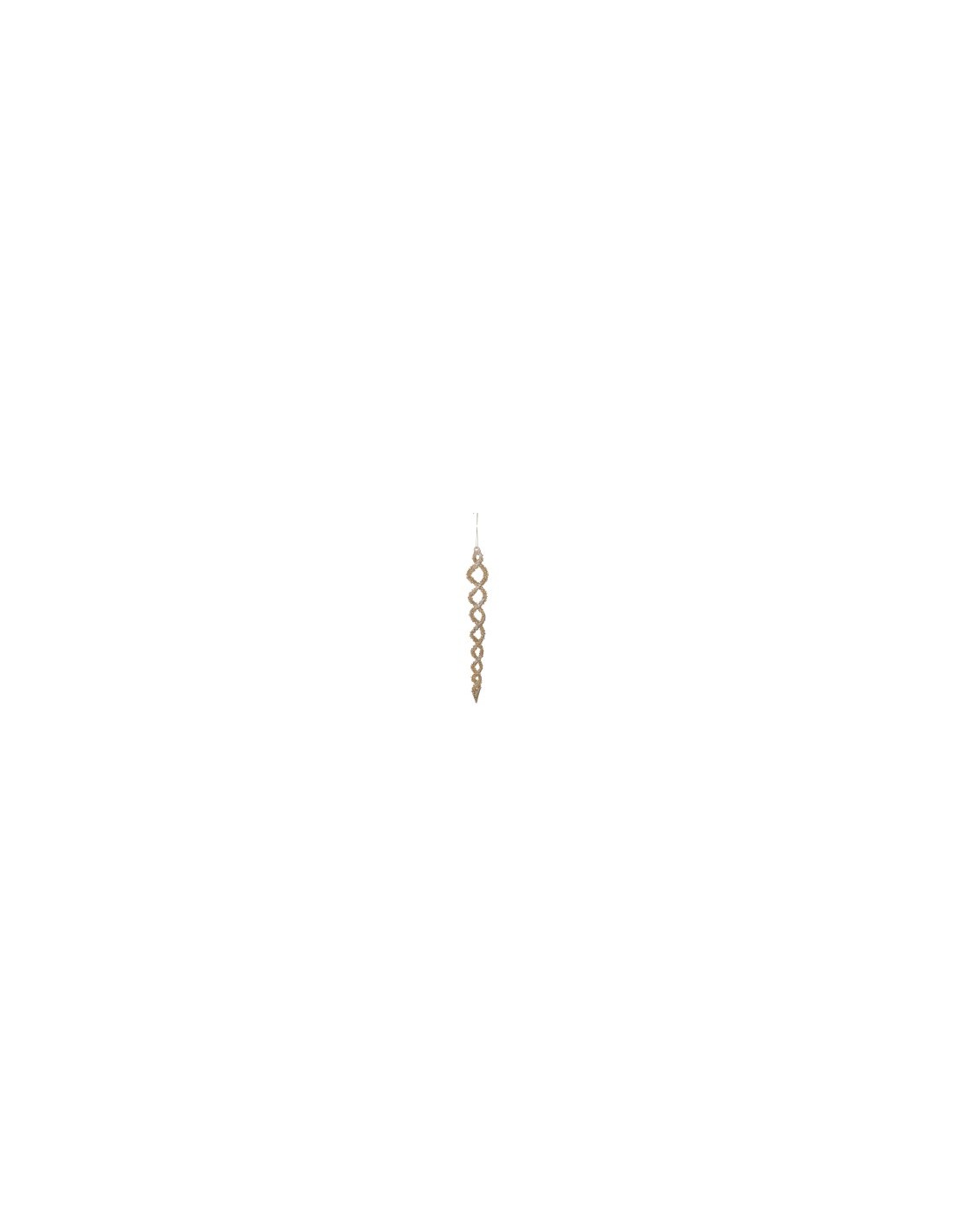 PENDENTE 634107 GHIACCIOLO VETRO 24CM GLITTER ORO