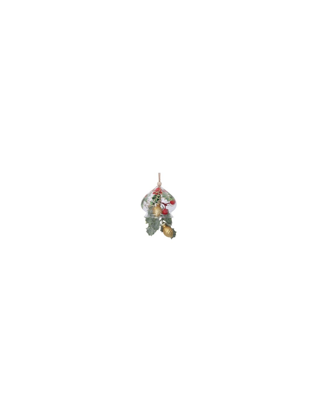 PENDENTE 635896 CAMPANA VETRO 8X15CM AGRIFOGLIO