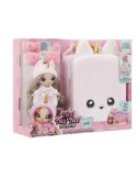 Na Na Na Surprise 3-in-1 Backpack Bedroom Unicorn Playset con Bambola Britney Sparkles, Zaino Unicorno Fuzzy Rosa
