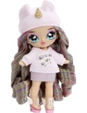 Na Na Na Surprise 3-in-1 Backpack Bedroom Unicorn Playset con Bambola Britney Sparkles, Zaino Unicorno Fuzzy Rosa