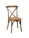 SEDIA CROSS 280662 LEGNO MARRONE SEDUTA INTRECCIO IMPILABILE su Tre...