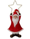 BABBO NATALE RESINA CON STELLA LED H21CM