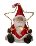 BABBO NATALE RESINA CON STELLA LED H13CM