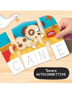 Carotina Gli Utilissimi Le Prime Parole, Associa Lettere e Disegni, Metodo Didattico Efficace, Tessere Autocorrettive
