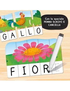 Carotina Gli Utilissimi Le Prime Parole, Associa Lettere e Disegni, Metodo Didattico Efficace, Tessere Autocorrettive