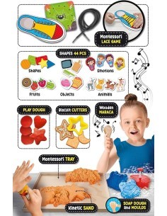 Montessori Work-box, 50 Esperienze, Scatola in Legno, Esperienze Sensoriali, Attività Educative - Lisciani Giochi