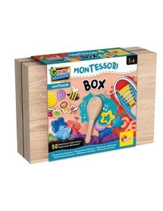Montessori Work-box, 50 Esperienze, Scatola in Legno, Esperienze Sensoriali, Attività Educative - Lisciani Giochi