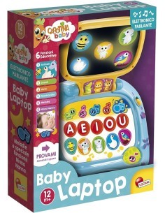 CAROTINA Baby Laptop LED Screen, Laptop Elettronico Parlante con Luci e Melodie, Display Specchio, Gioco Educativo - Lisciani