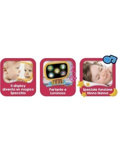 CAROTINA Baby Laptop LED Screen, Laptop Elettronico Parlante con Luci e Melodie, Display Specchio, Gioco Educativo - Lisciani