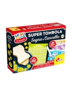 Super Tombola Segna e Cancella, 48 Cartelle, 90 Pedine, Pennarelli Cancellabili, Gioco Divertente per 2+ Giocatori
