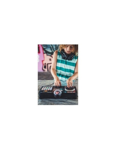 Mixer DJ 80 Kidistar, Console DJ con Luci, Microfono Incorporato, Bluetooth, 15 Tasti Luminosi, 15 Mix Inclusi