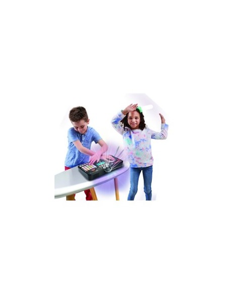 Mixer DJ 80 Kidistar, Console DJ con Luci, Microfono Incorporato, Bluetooth, 15 Tasti Luminosi, 15 Mix Inclusi