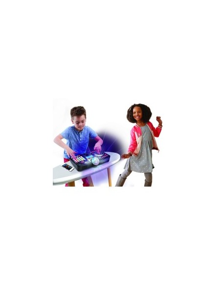 Mixer DJ 80 Kidistar, Console DJ con Luci, Microfono Incorporato, Bluetooth, 15 Tasti Luminosi, 15 Mix Inclusi