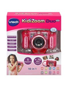 Fotocamera Kidizoom Duo Rosa, Doppia Lente, 5,0 MP Frontali, 2,0 MP Posteriori, 75 Filtri, Display 2,4", Antiurto