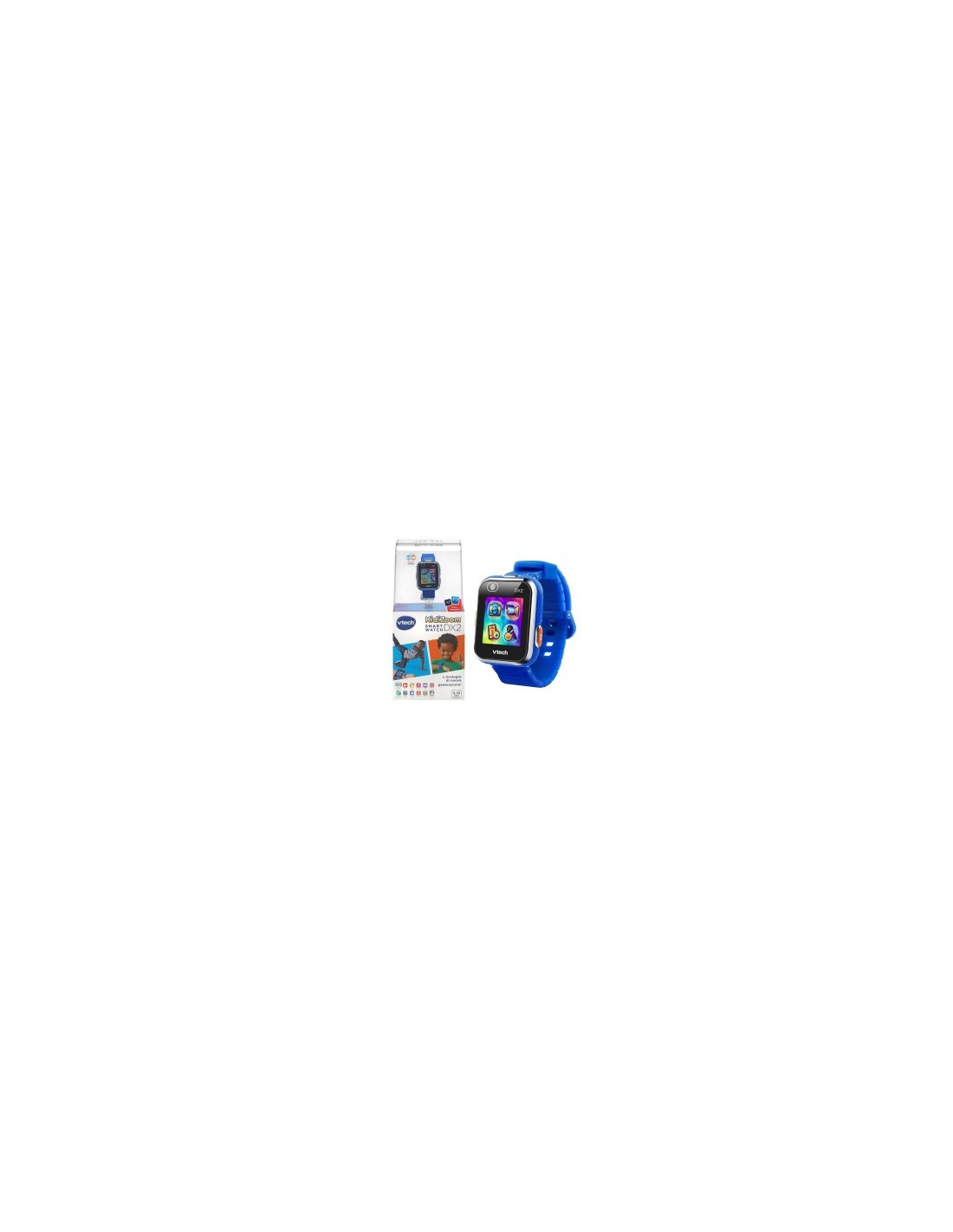 Orologio Smart Kidizoom Blu, Touch Screen a Colori, Doppia Fotocamera, Giochi, Sfide Sportive, Resistente e Sicuro