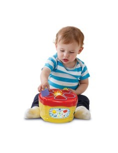 Baby Magico Tamburo delle Forme, Tamburo Interattivo con Blocchi Colorati, Sviluppo Cognitivo e Musicale per Bambini