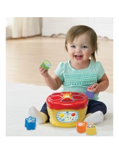 Baby Magico Tamburo delle Forme, Tamburo Interattivo con Blocchi Colorati, Sviluppo Cognitivo e Musicale per Bambini