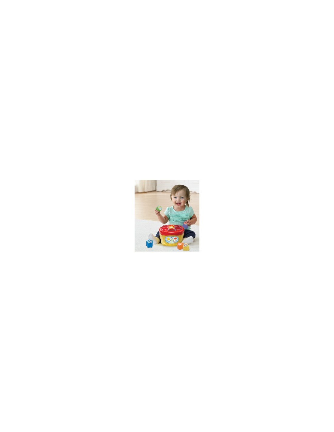 Baby Magico Tamburo delle Forme, Tamburo Interattivo con Blocchi Colorati, Sviluppo Cognitivo e Musicale per Bambini
