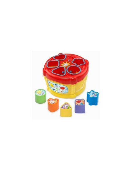 Baby Magico Tamburo delle Forme, Tamburo Interattivo con Blocchi Colorati, Sviluppo Cognitivo e Musicale per Bambini