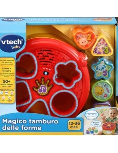 Baby Magico Tamburo delle Forme, Tamburo Interattivo con Blocchi Colorati, Sviluppo Cognitivo e Musicale per Bambini