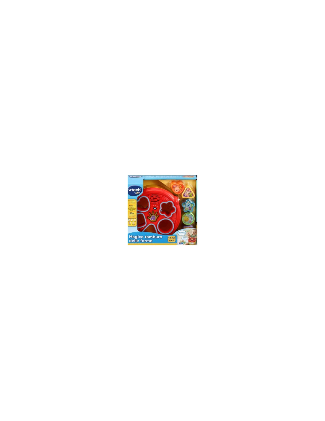 Baby Magico Tamburo delle Forme, Tamburo Interattivo con Blocchi Colorati, Sviluppo Cognitivo e Musicale per Bambini