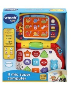 Baby Il Mio Super Computer, Gioco Educativo, 3 Modalità, Effetti Luminosi, 9 Tasti Interattivi, 20 Melodie