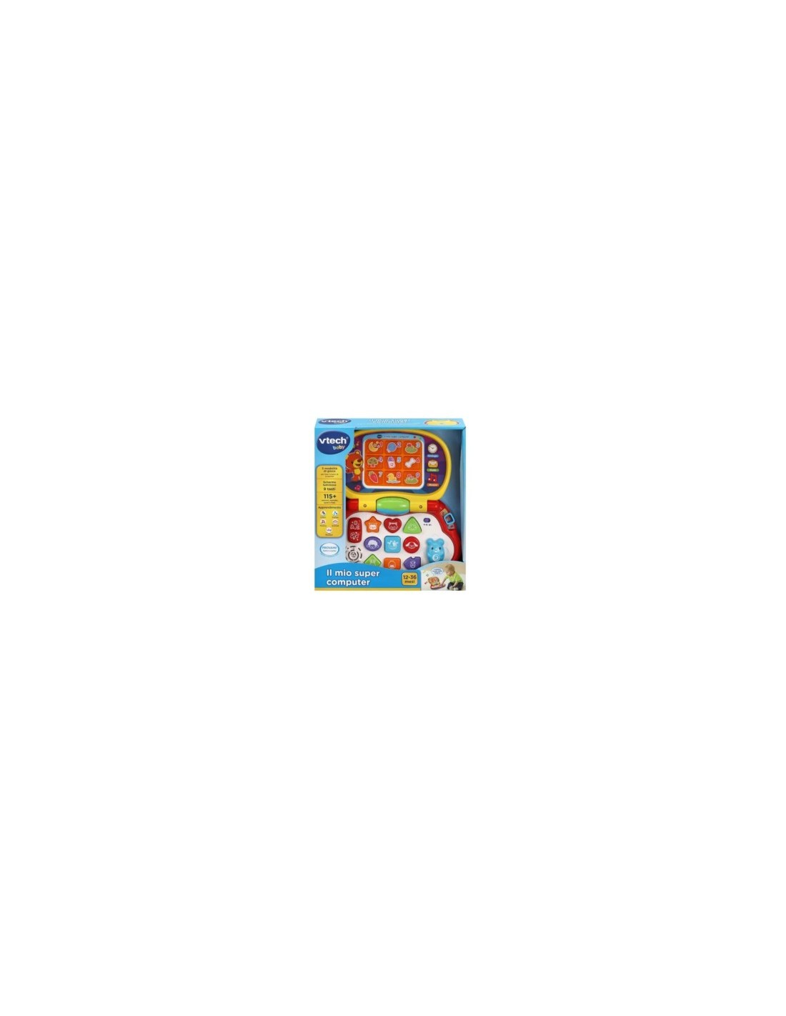 Baby Il Mio Super Computer, Gioco Educativo, 3 Modalità, Effetti Luminosi, 9 Tasti Interattivi, 20 Melodie